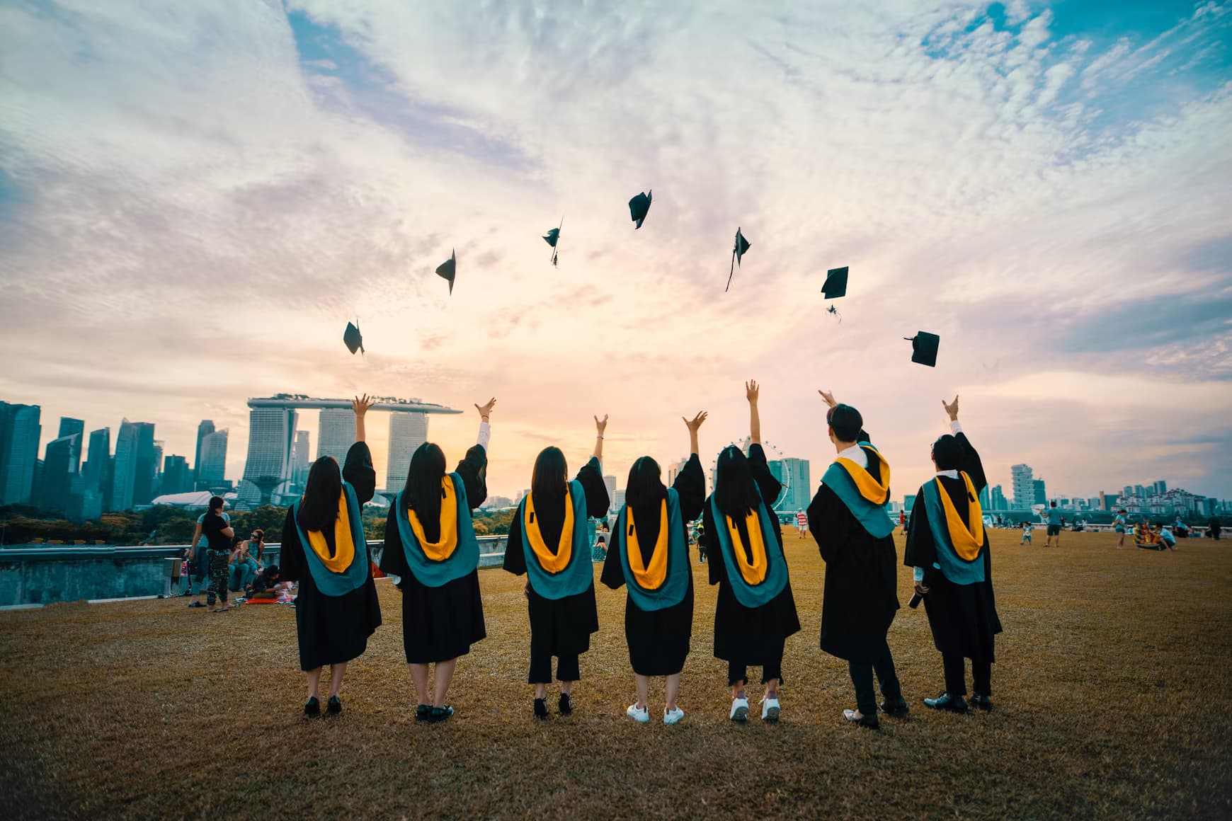 International students celebrating graduation